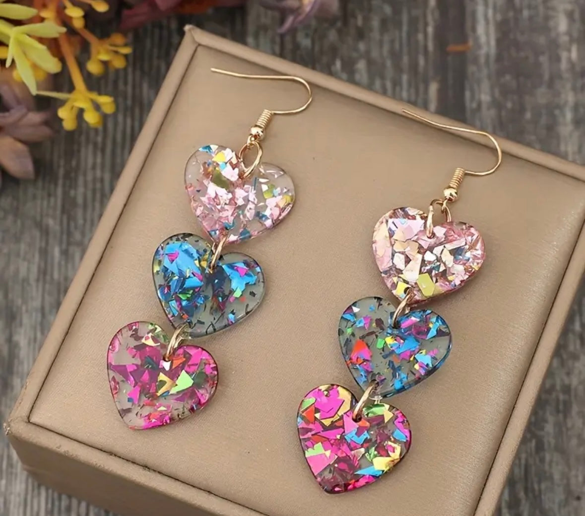 Colorful Heart earrings