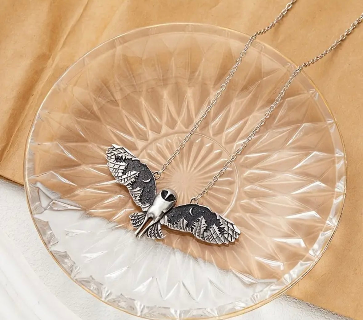Owl in Flight necklace