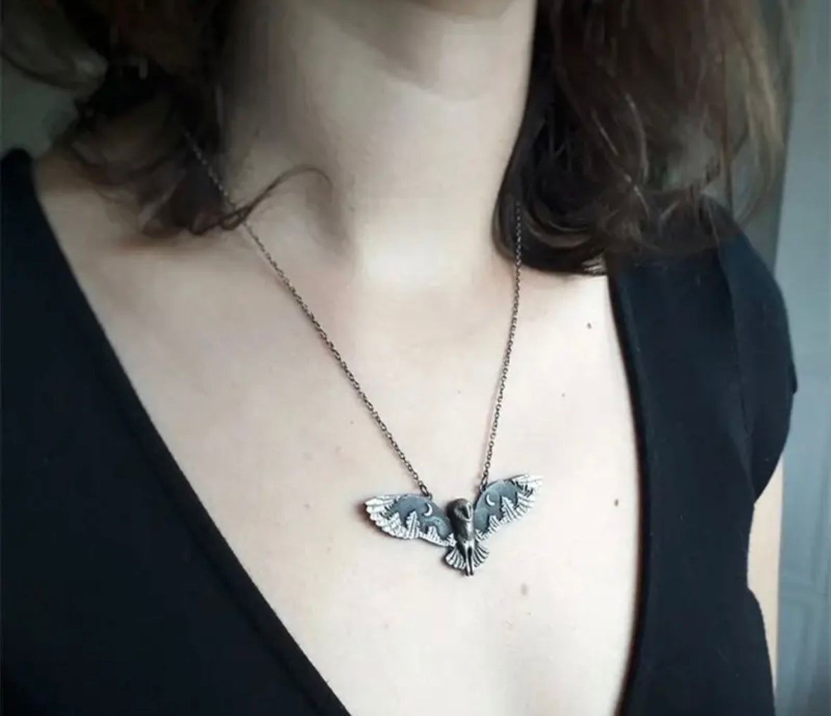 Owl in Flight necklace