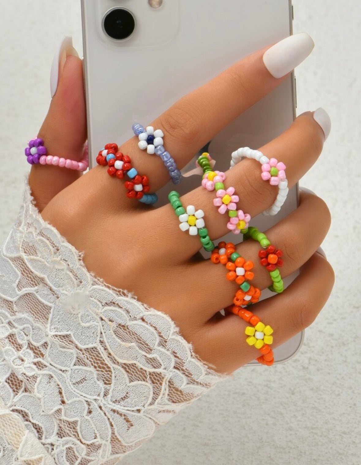 Flower Bead rings