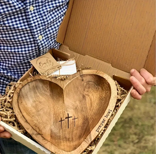 Wooden Bowl with Christian Motif