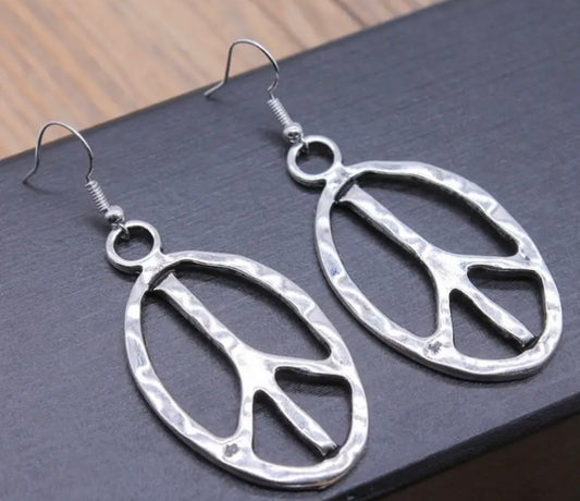 Hammered Peace Sign earrings