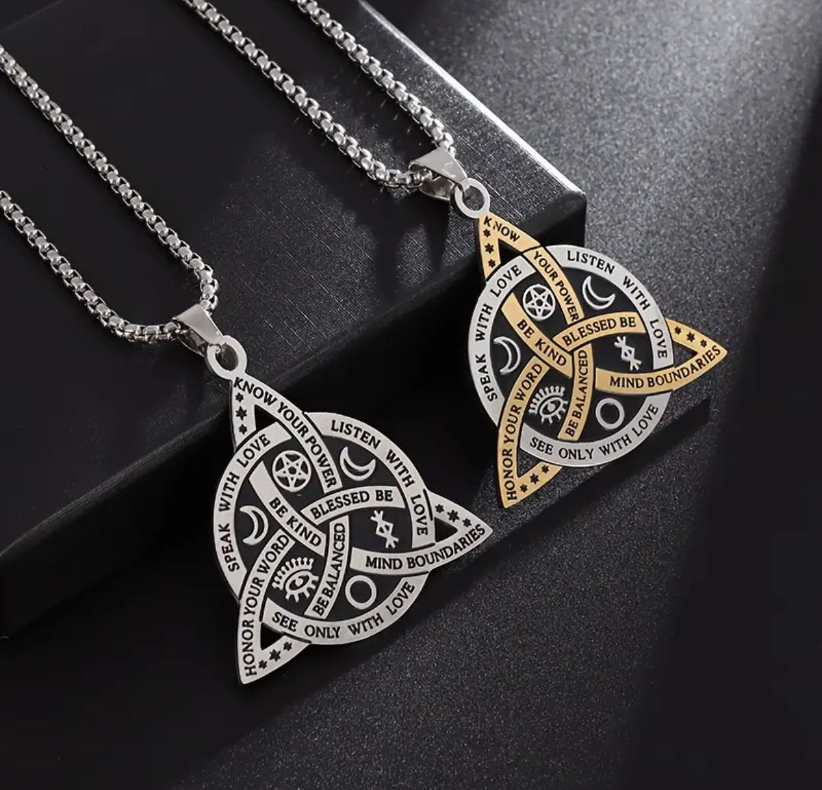 Triquetra Silver & Gold necklace