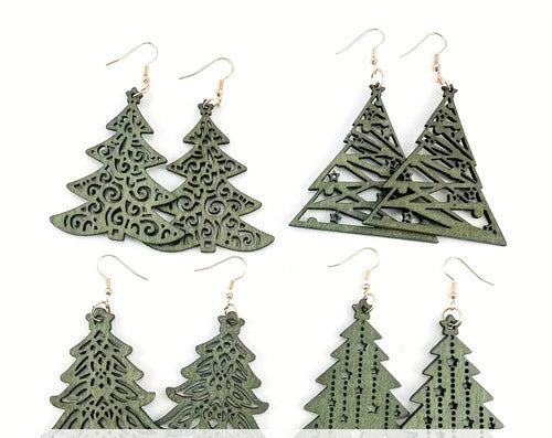 Wooden Trees Earrings