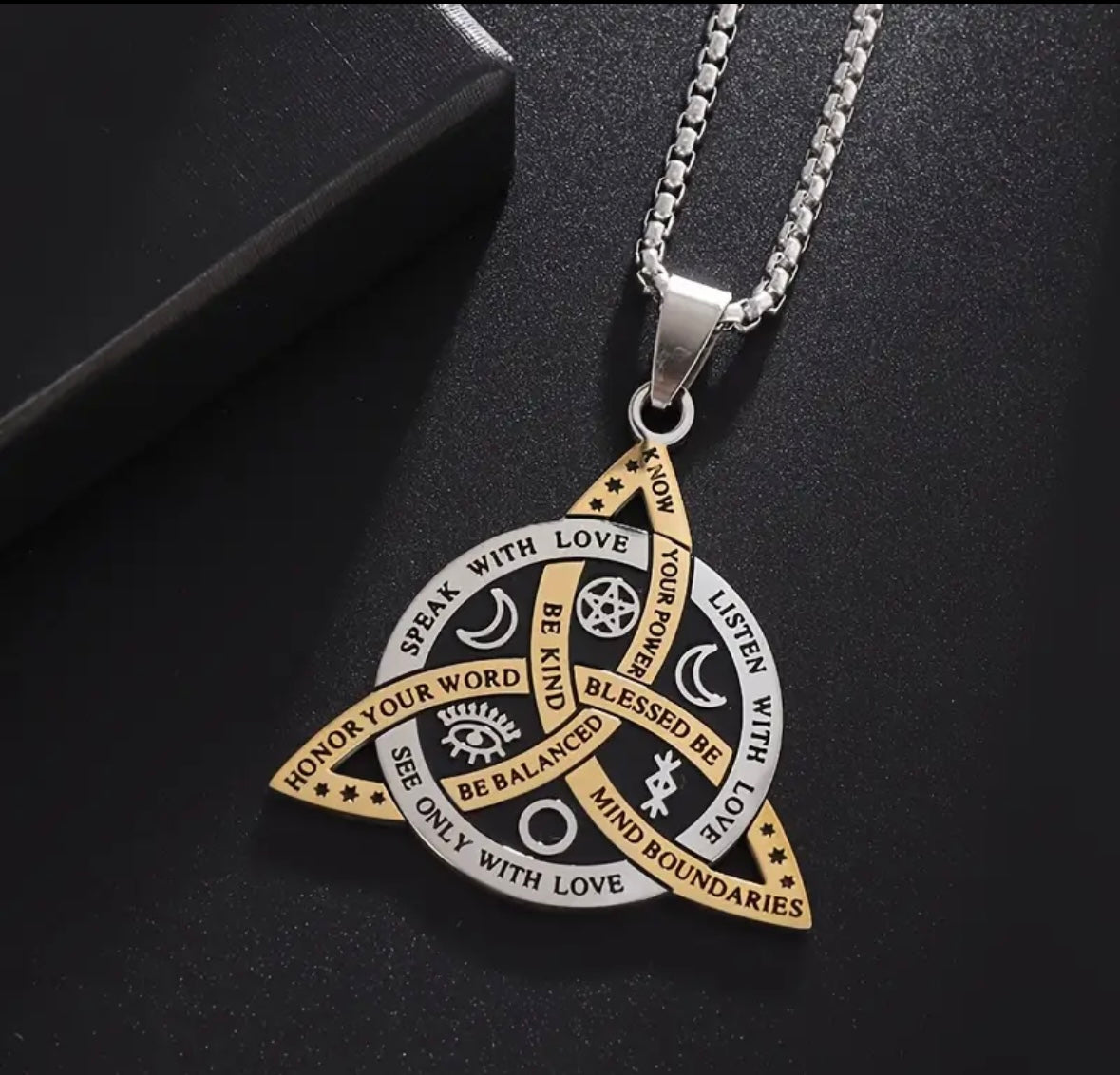 Triquetra Silver & Gold necklace