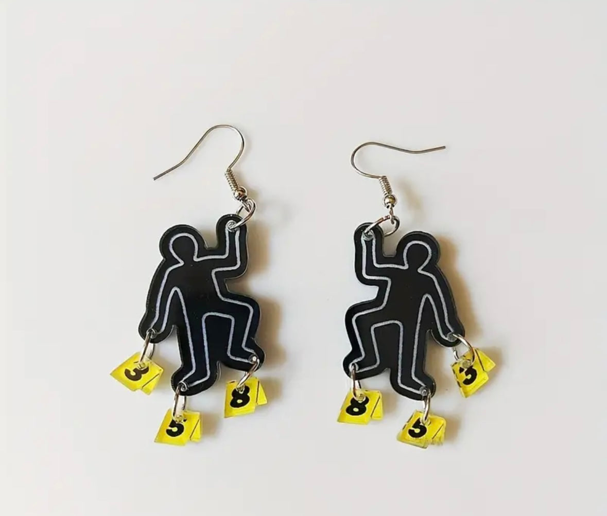 Murder Chalk-outline earrings