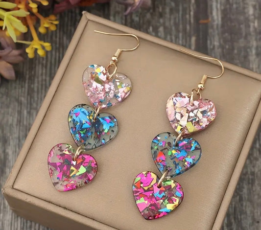 Colorful Heart earrings