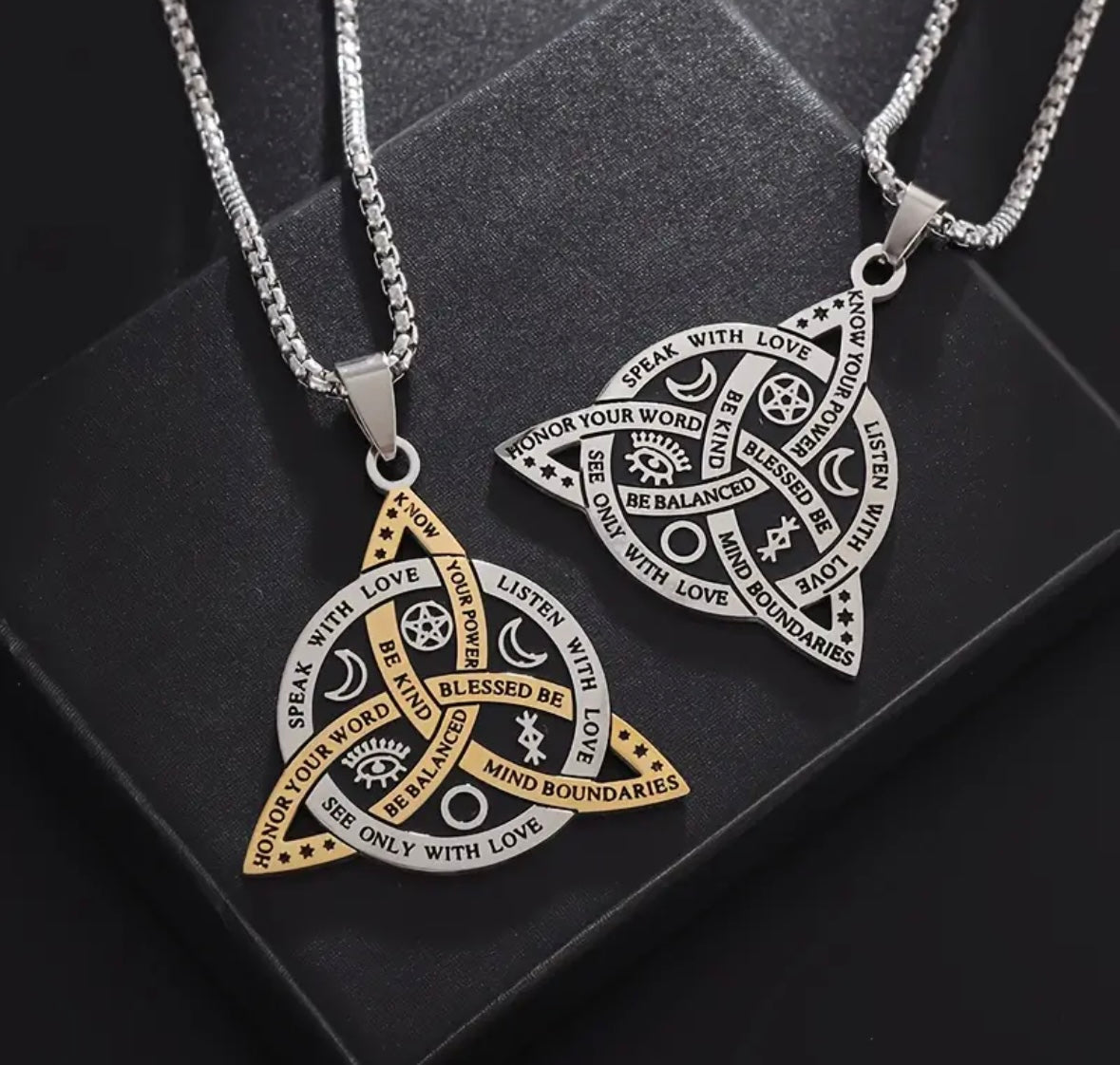 Triquetra Silver & Gold necklace