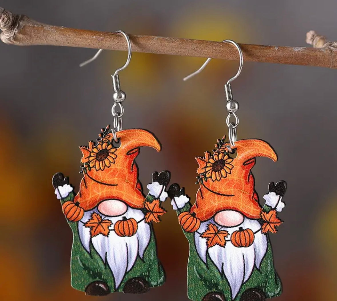 Pumpkin Gnome Earrings