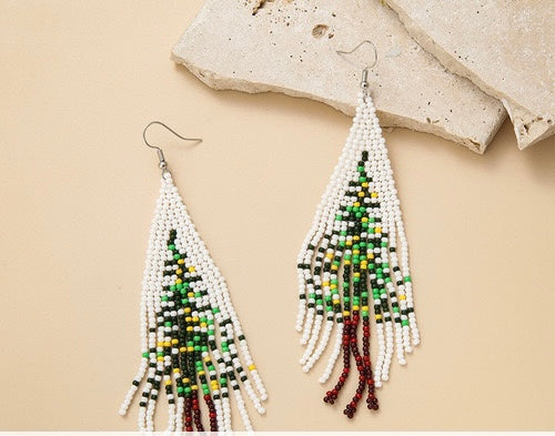 Xmas Tree bead Earrings