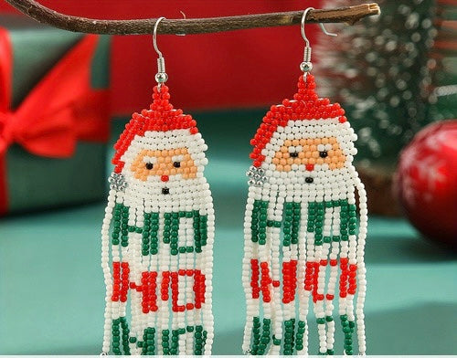 HO HO HO Bead Earrings