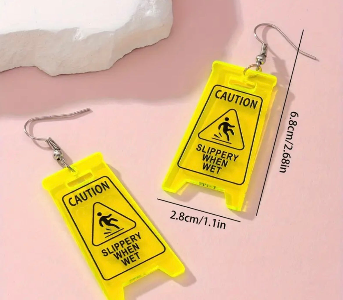 Caution Novelty earrings