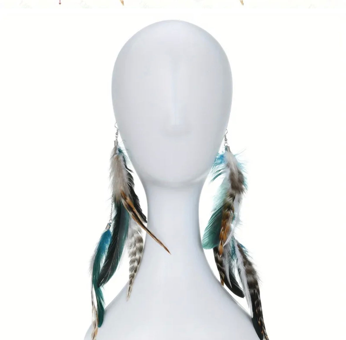 Green Feather earrings