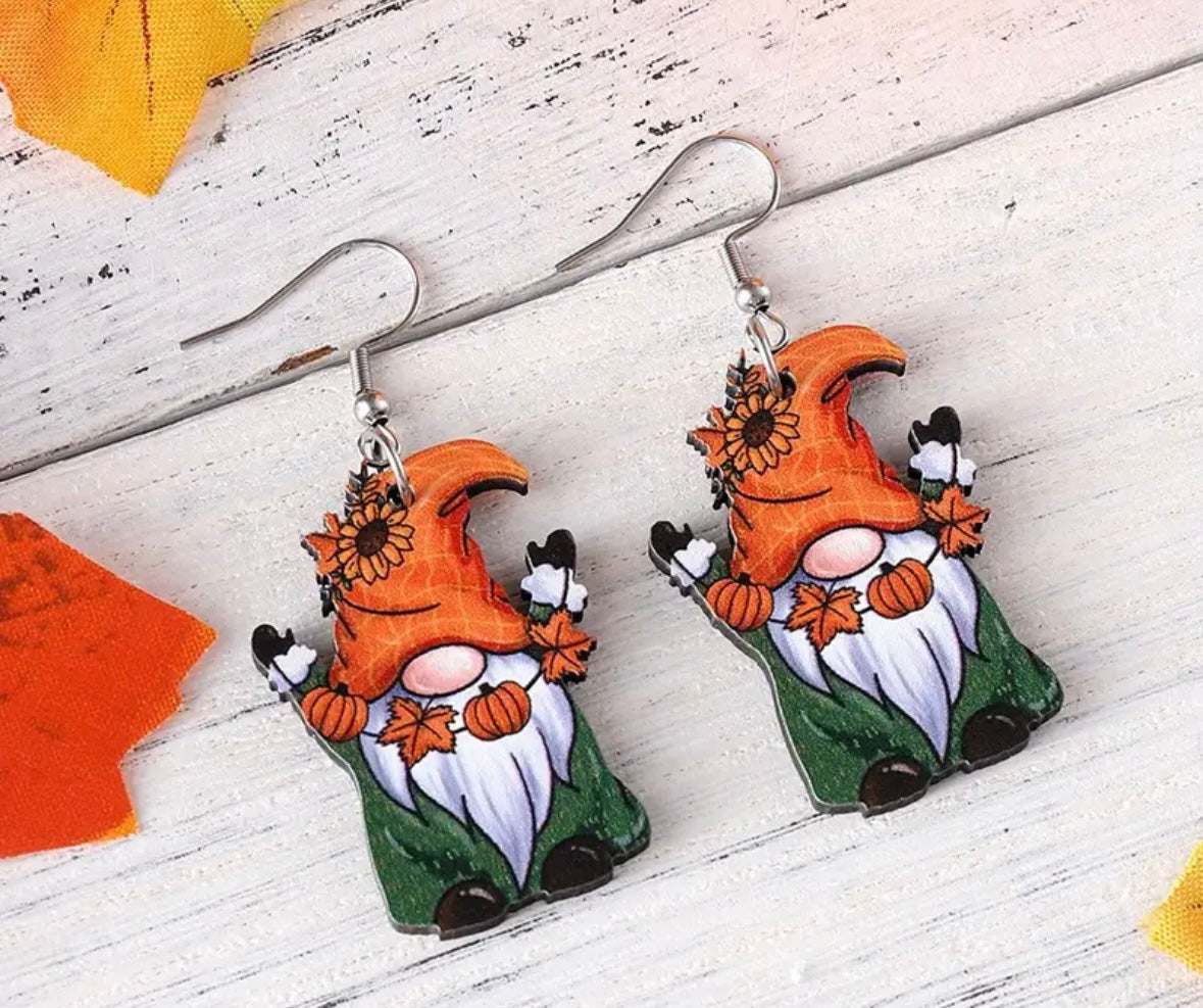 Pumpkin Gnome Earrings