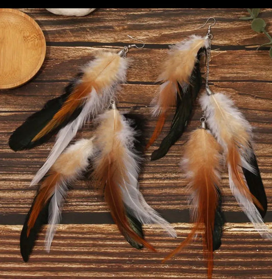 Brown Feather earrings