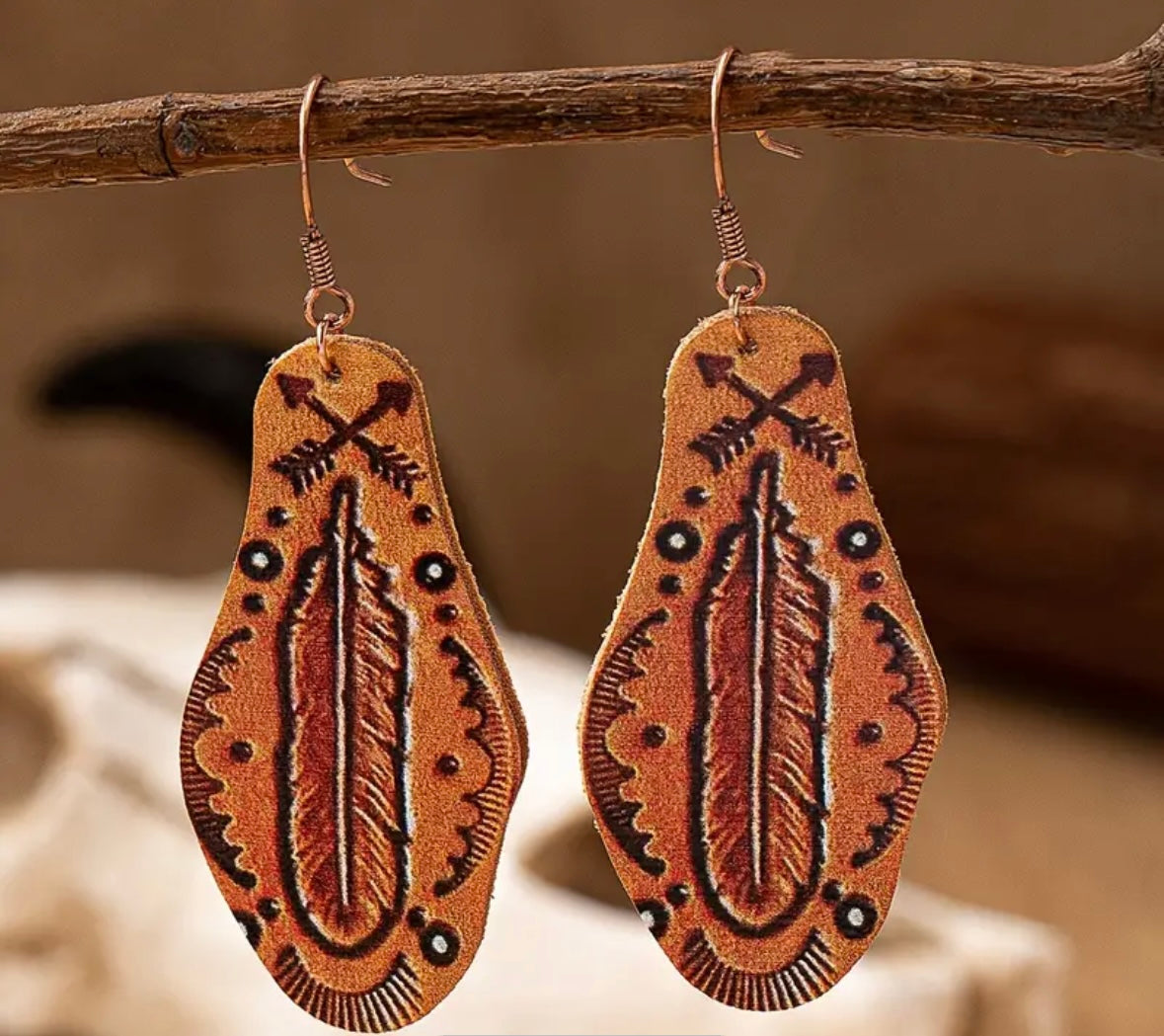 Leather Dreamcatcher earrings