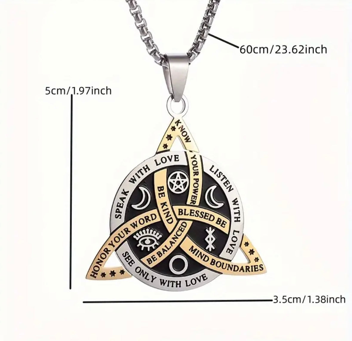 Triquetra Silver & Gold necklace