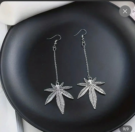 Marijuana Leaf Drop Earrings