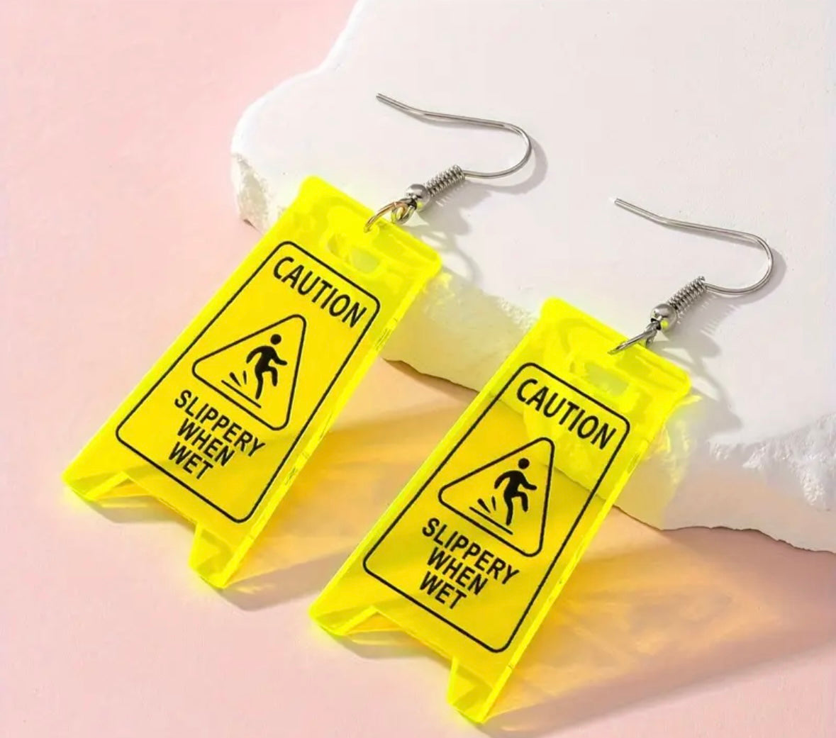 Caution Novelty earrings