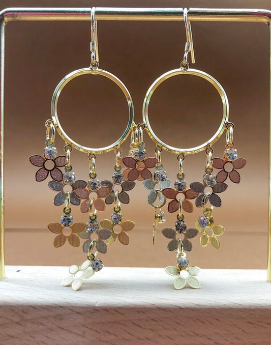 Flower Hoop earrings