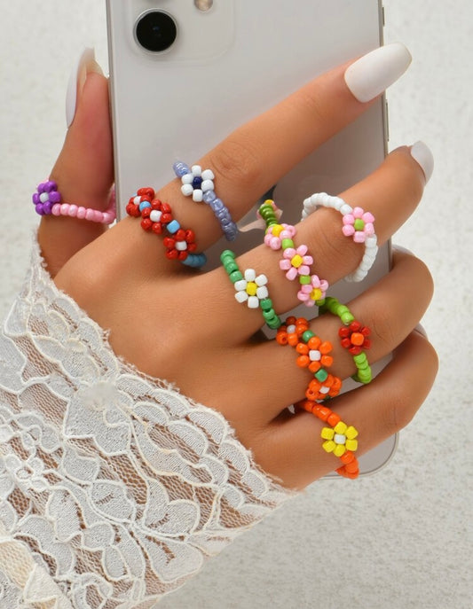 Flower Bead rings