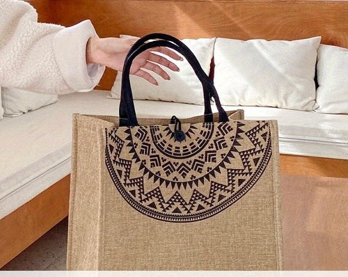 Black Design Jute Bag