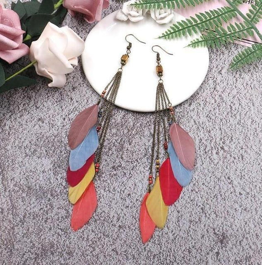 Feather Drop Earrings