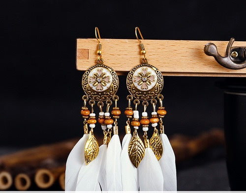 Boho White Earrings