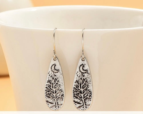 Tree & Moon Earrings