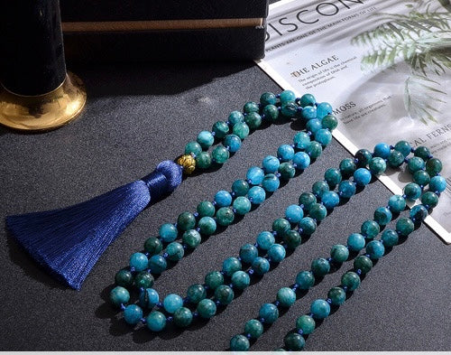 Blue Apatite Mala Beads