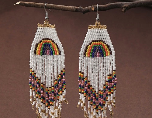 Rainbow Bead Earrings