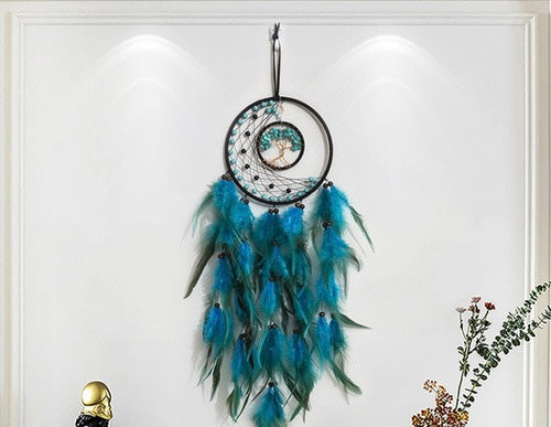 Blue Feather Tree of Life Dreamcatcher